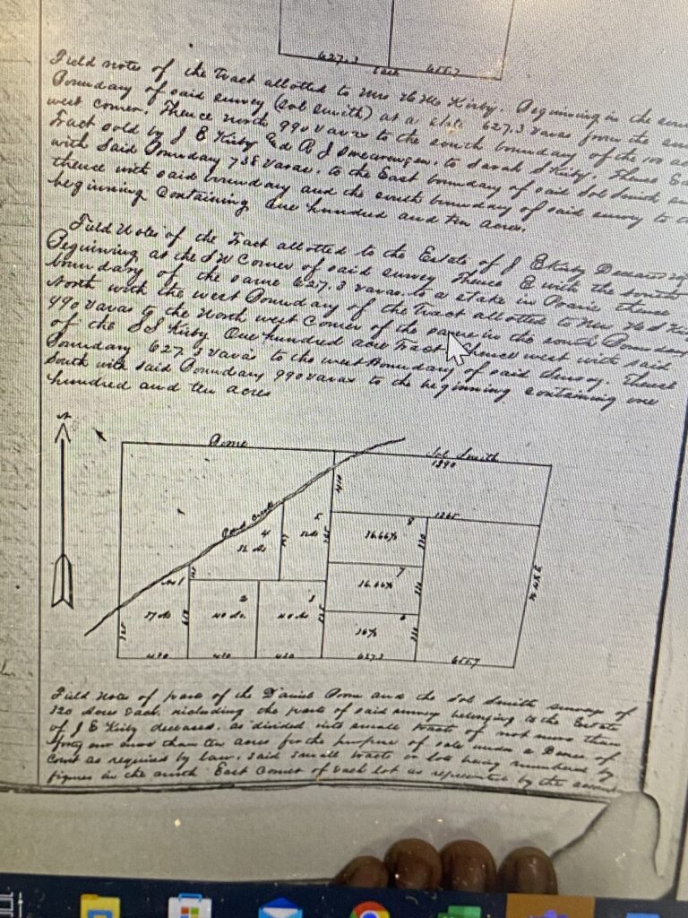 Map in the Probate of Jared E. Kirby