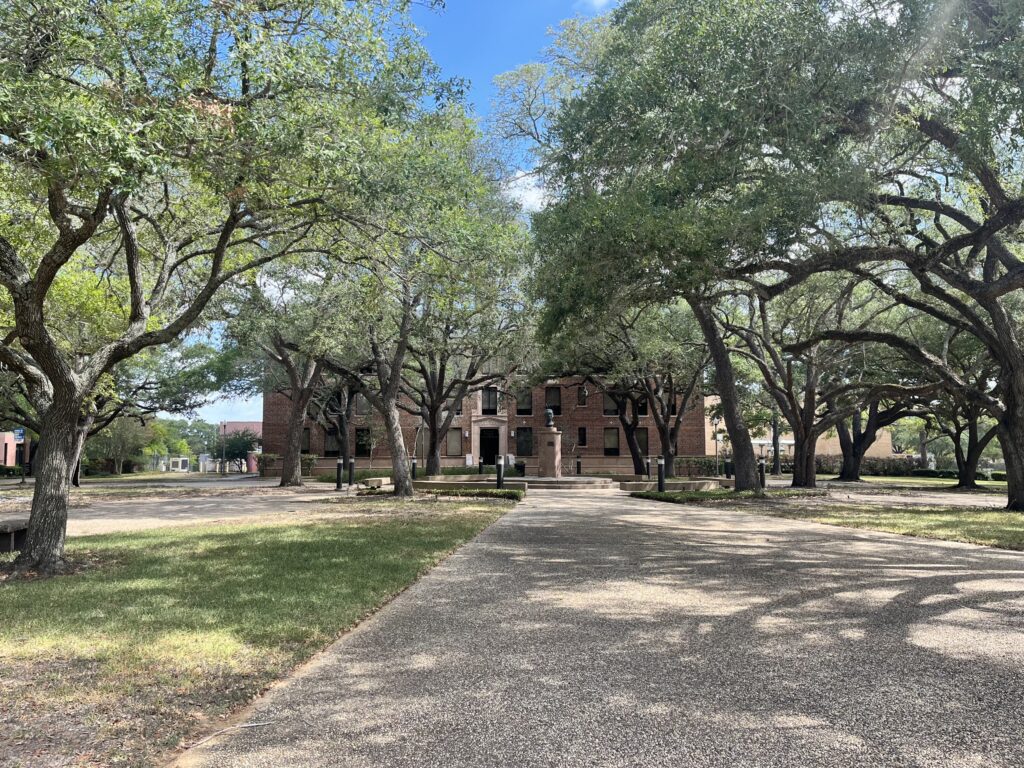 Woolfolk building, center of campus