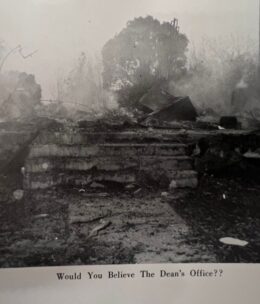 Dean of Men's Building in Ruins