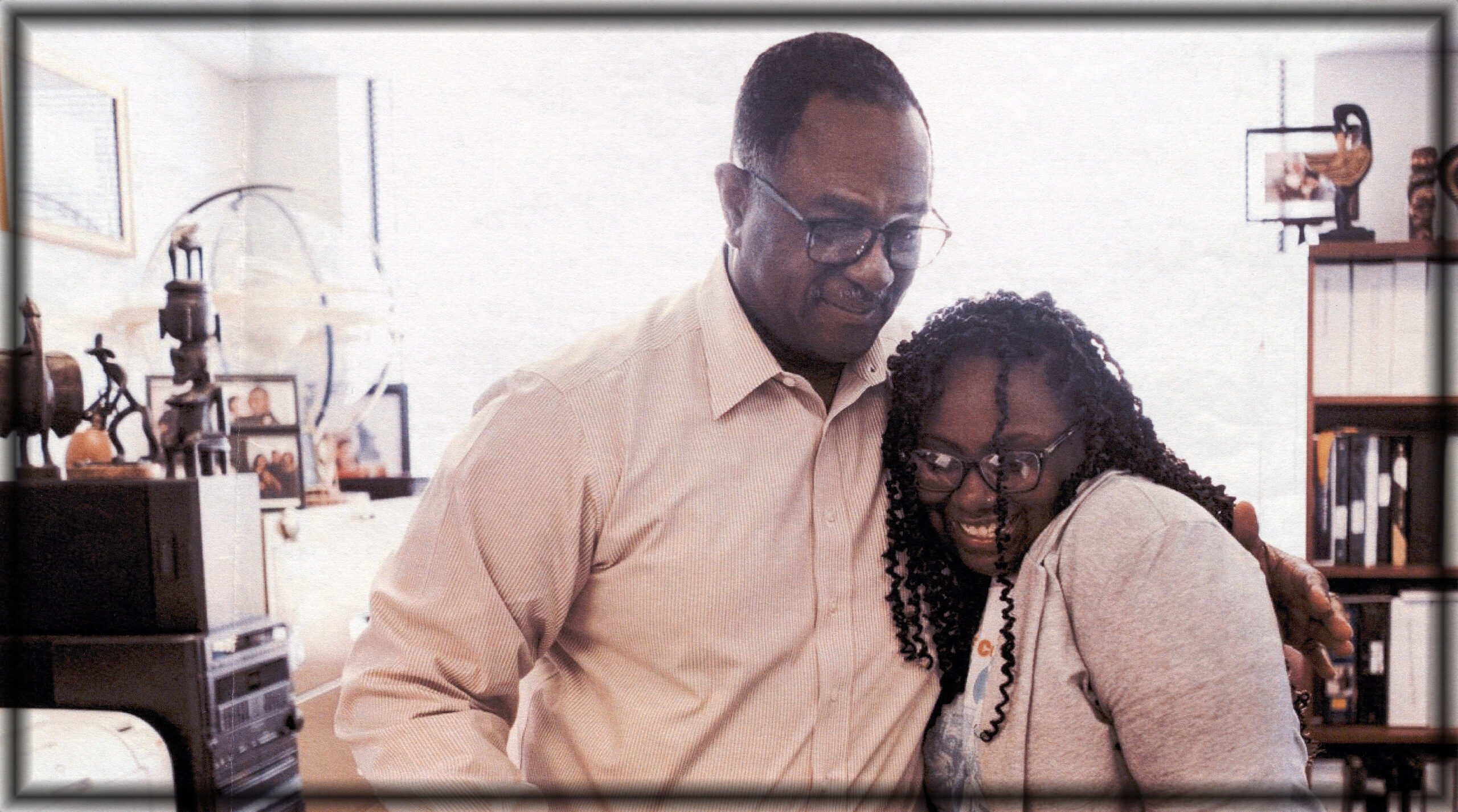 Frank Jackson and Jayla Allen in his office at PVAMU