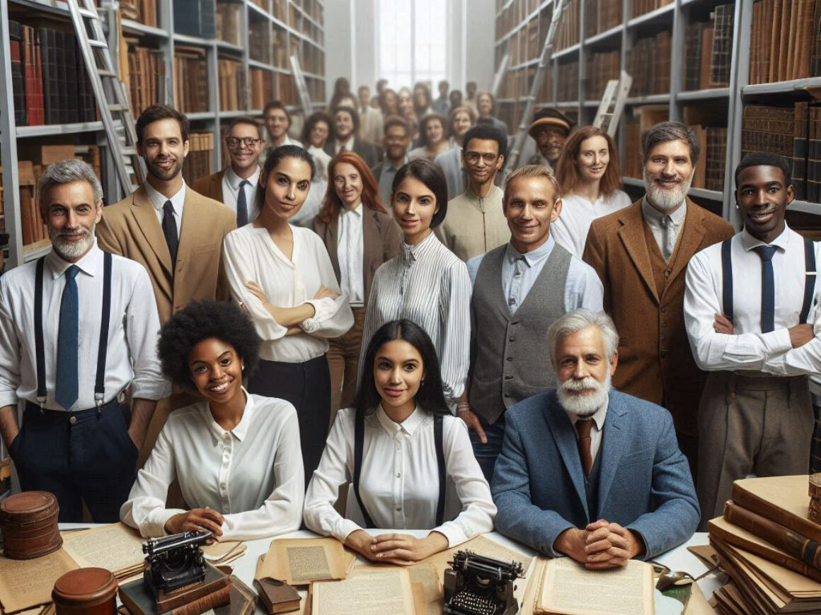 An AI generated image of a ethnically diverse group of librarians