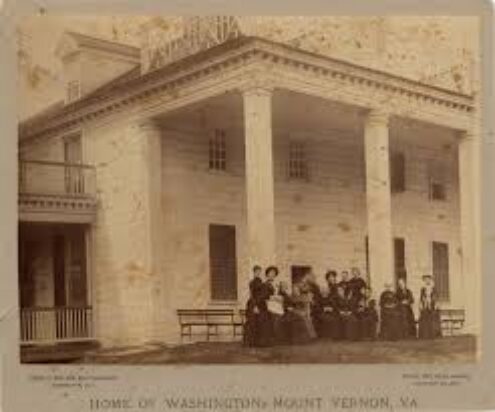 an old photo of George Washington's plantation Mount Vernon