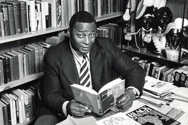 In his office at home (1971) Charles L. Blockson Afro-American collection.