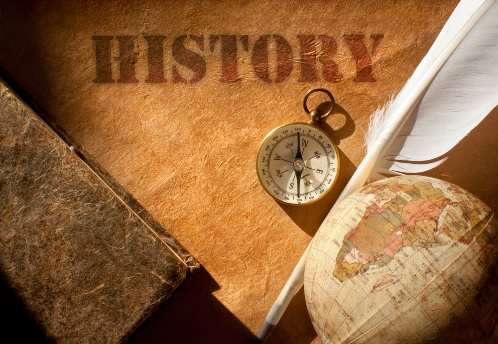 Word ‘History’ with book and globe