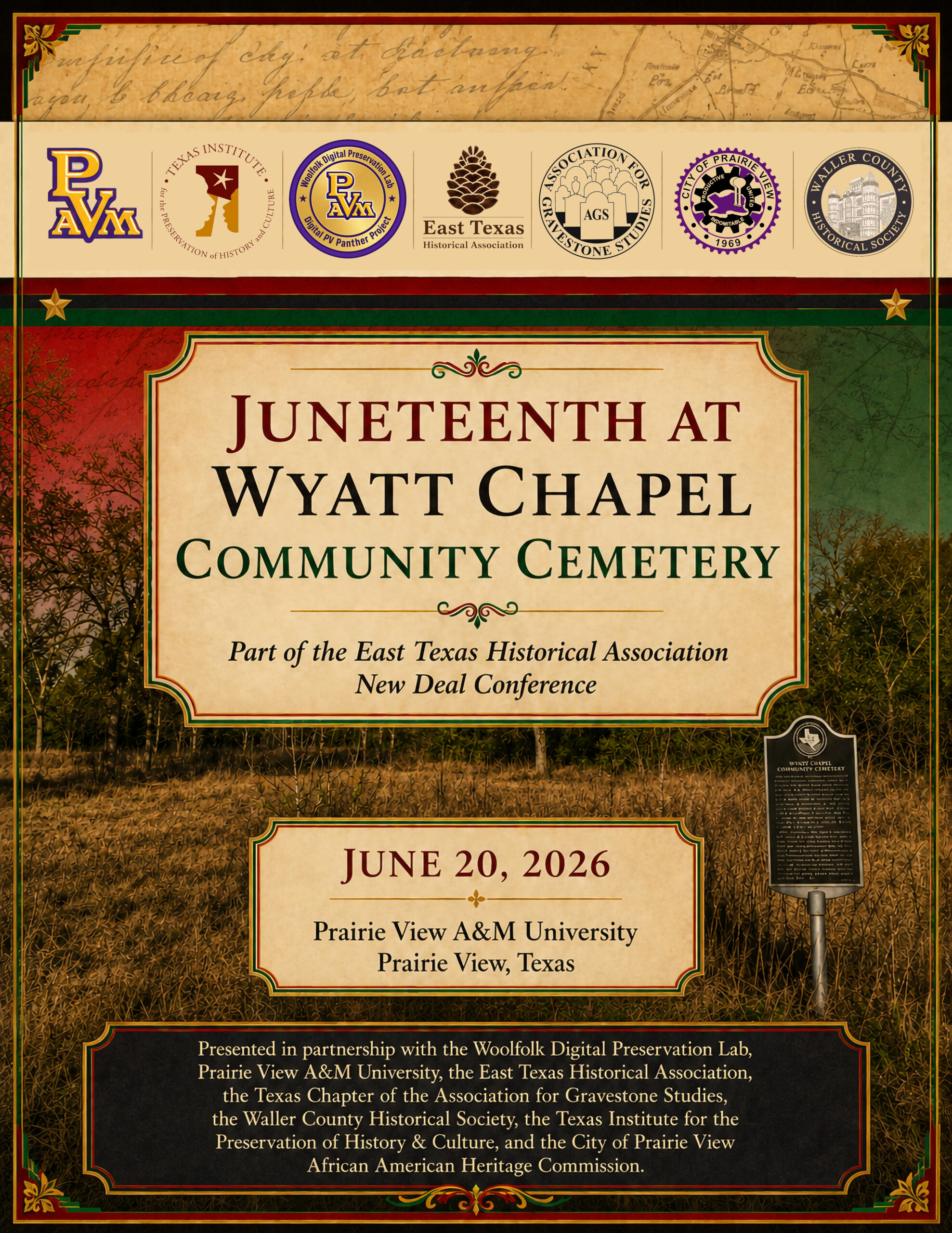 Program cover for Juneteenth at Wyatt Chapel
